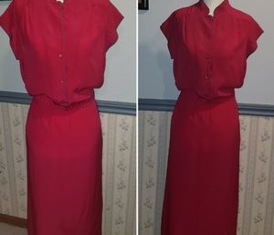 VINTAGE Diane VON FURSTENBERG Pink Silk 70s Dress